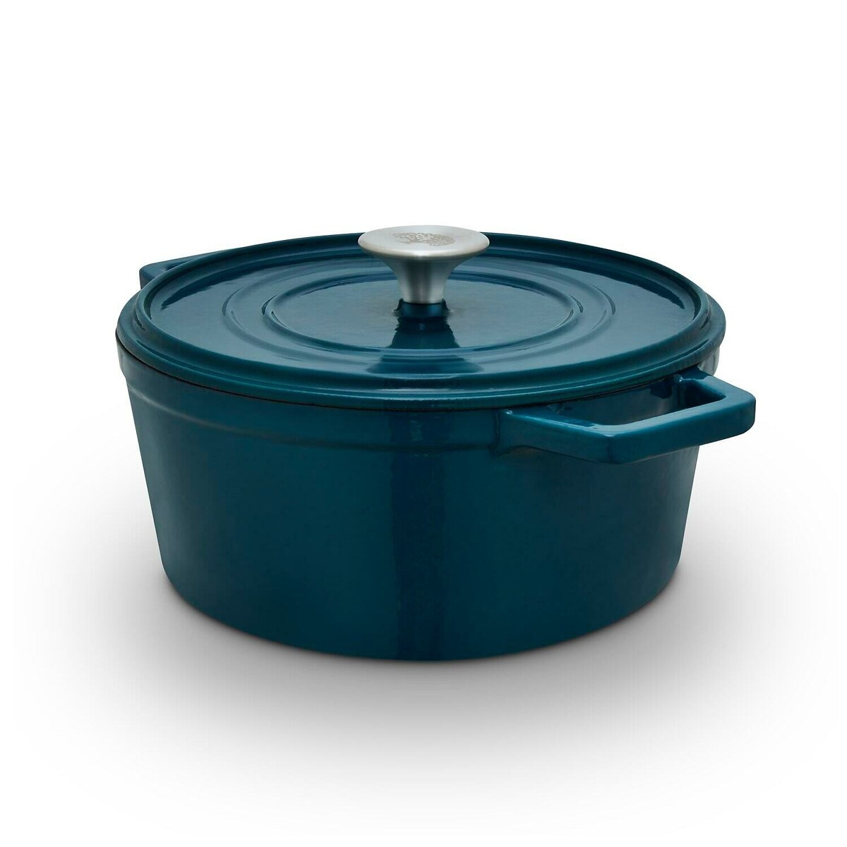 24cm Nattura Round Cast Iron Casserole Dish teal, BARBARY & OAK