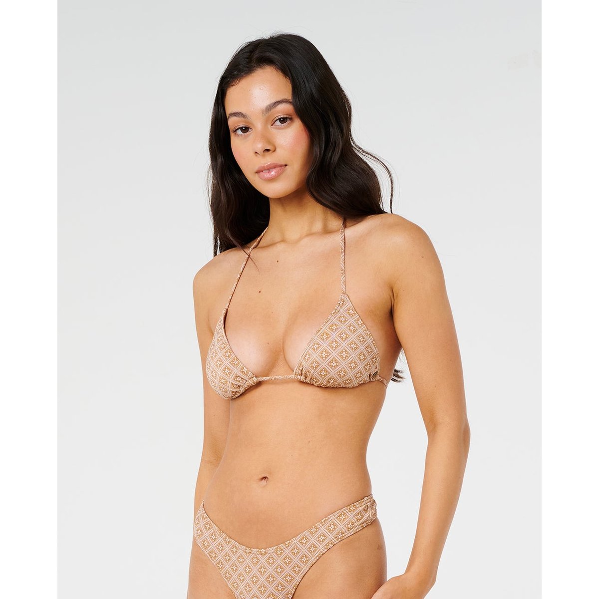 Haut de maillot de bain triangle coulissant Moon Geo marron, RIP CURL
