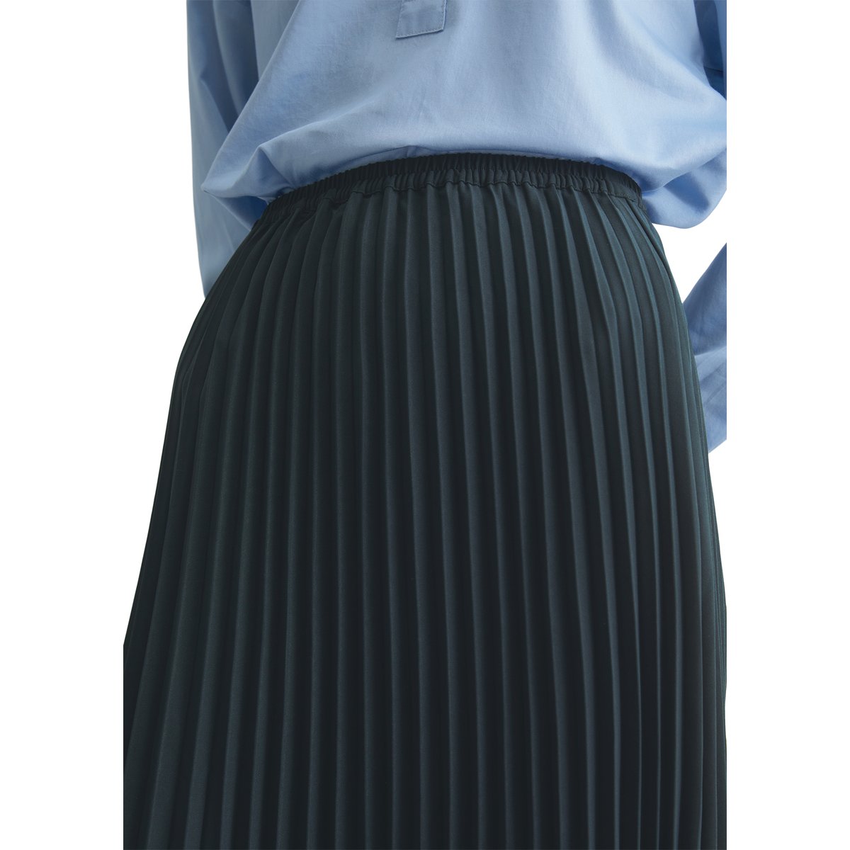 Jupe plissée en polyester recyclé bleu foncé, MARC O'POLO