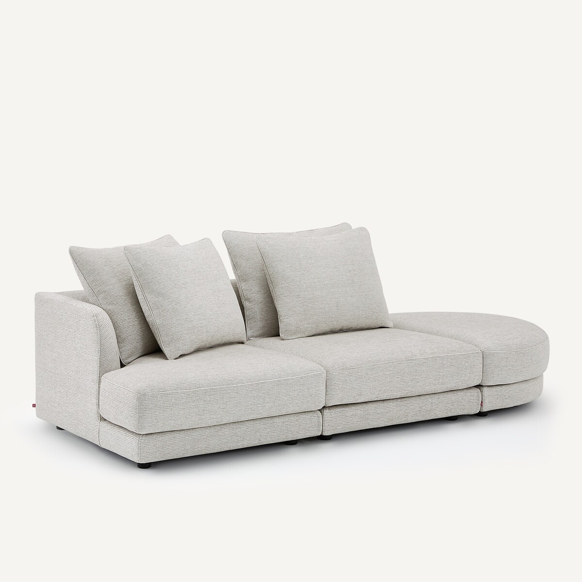 Linkes Sofa-Halbmodul, modular, aus recycelter Baumwolle, TIBERIO hellgrau, AM.PM