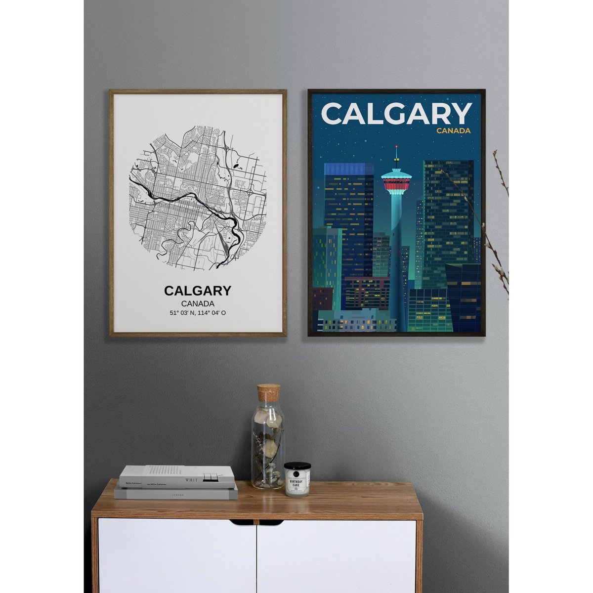 Affiche ville Calgary blanc, L'AFFICHERIE