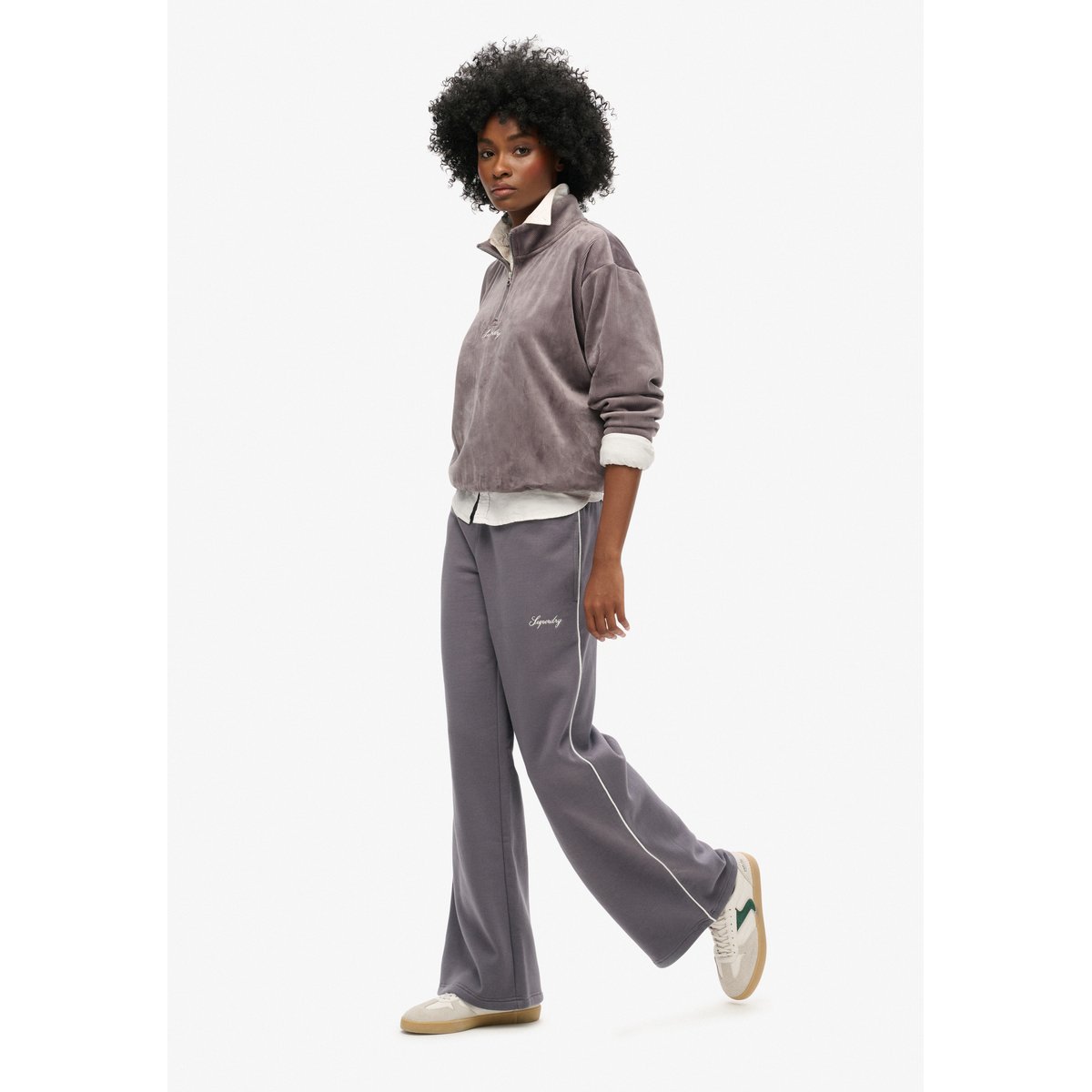 Pantalon de survêtement droit Country Club gris granite foncé, SUPERDRY