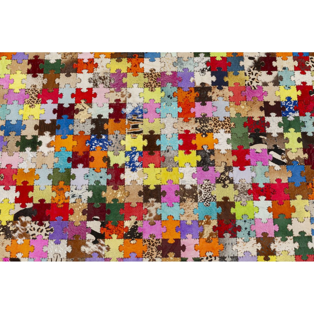 Tapis en cuir motif puzzle, TILE multicolore, KARE DESIGN