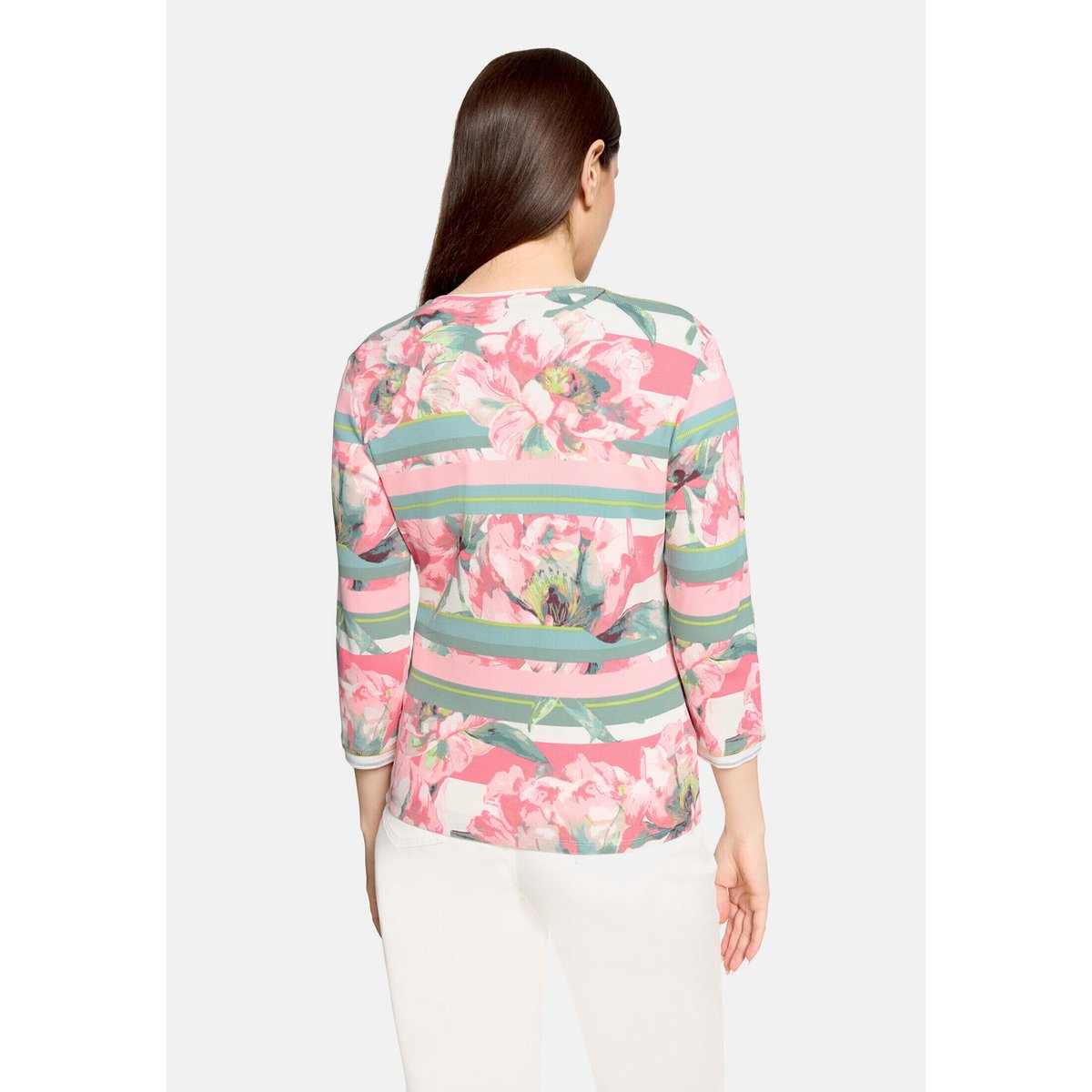 Cardigan façon t-shirt de texture côtelée rosé/cream, BETTY BARCLAY