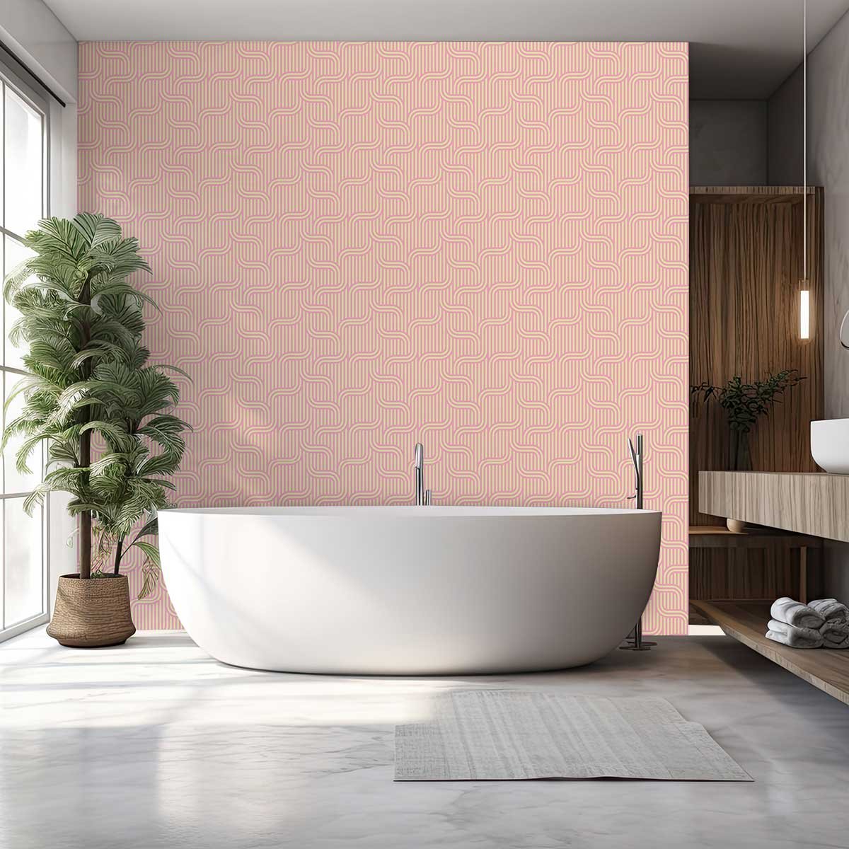 Papier peint, pink rose, HEXOA