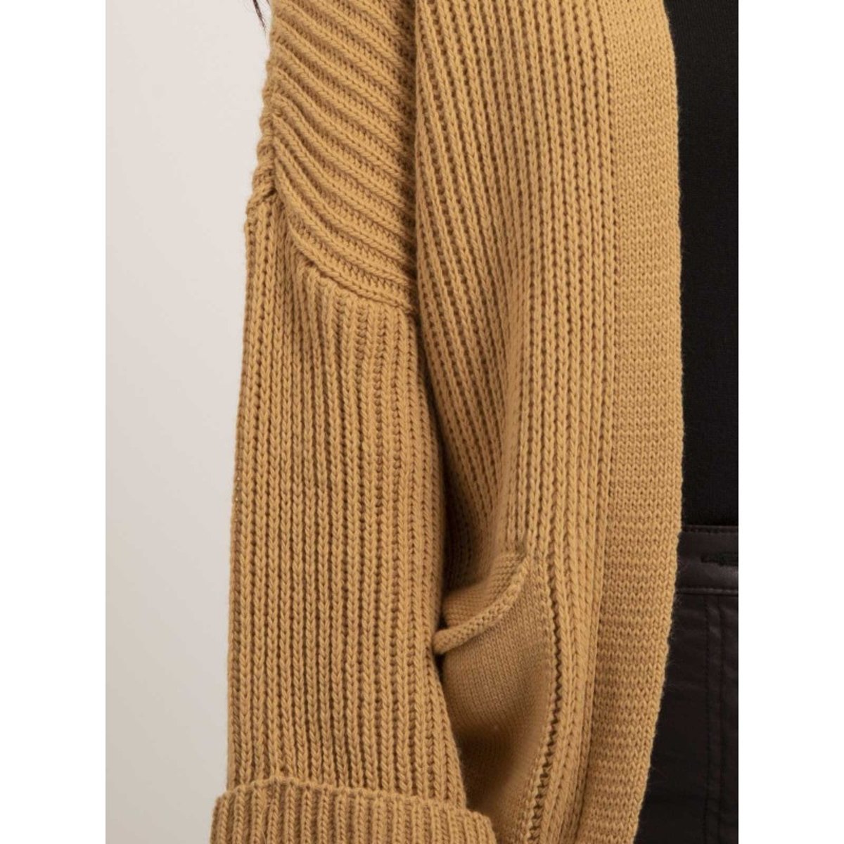 Gilet Mi-long Ouvert Kirsten beige, DONA LISA