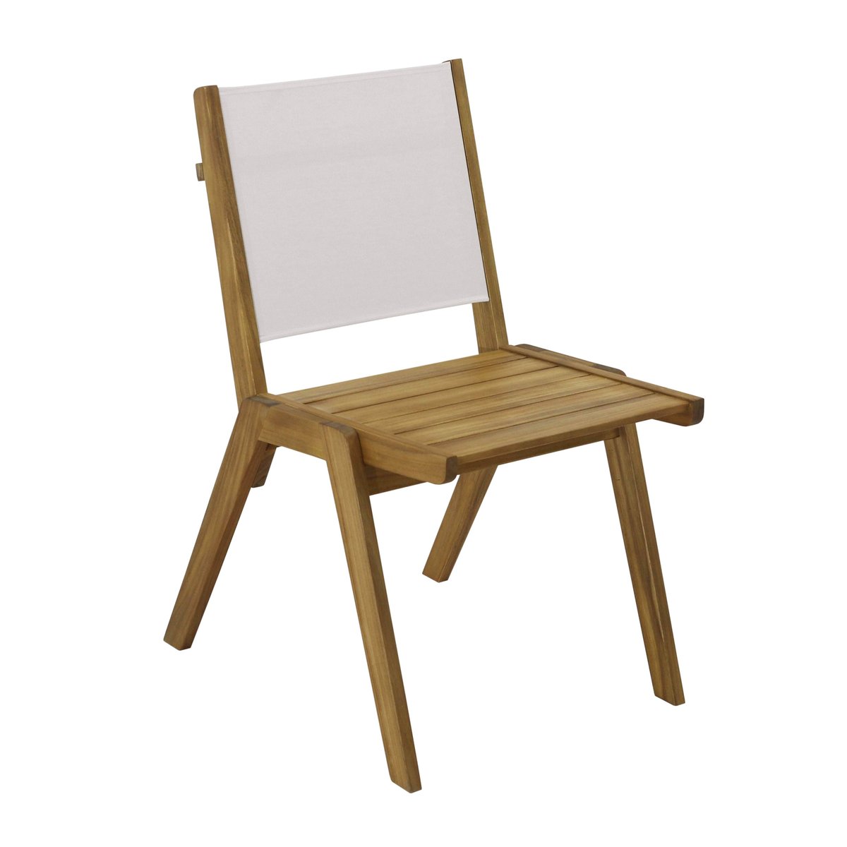 Table de jardin en bois d'eucalyptus FSC et 2 chaises, UZES blanc, OVIALA