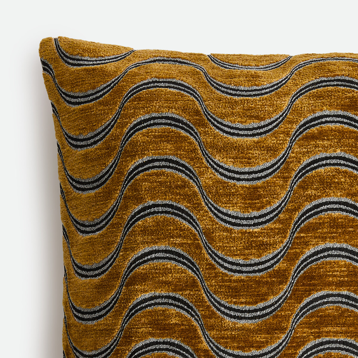 Housse de coussin 45 x 45 cm, en velours chenille, VILNIA bronze, LA REDOUTE INTERIEURS