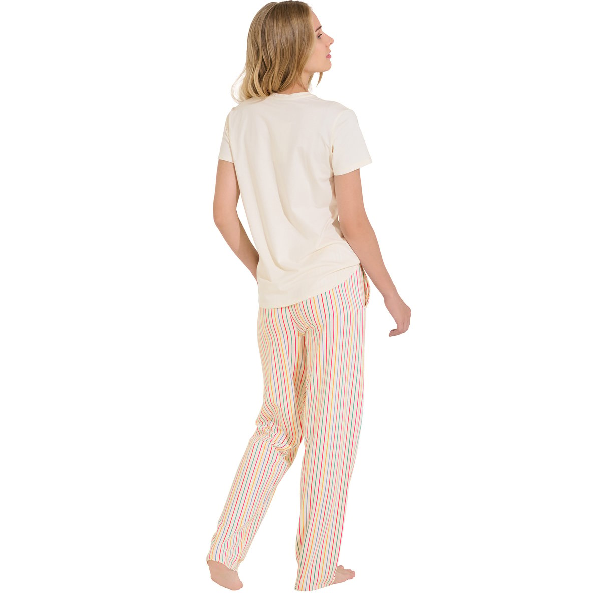 Pyjama pantalon t-shirt SUMMER ivoire, LISCA