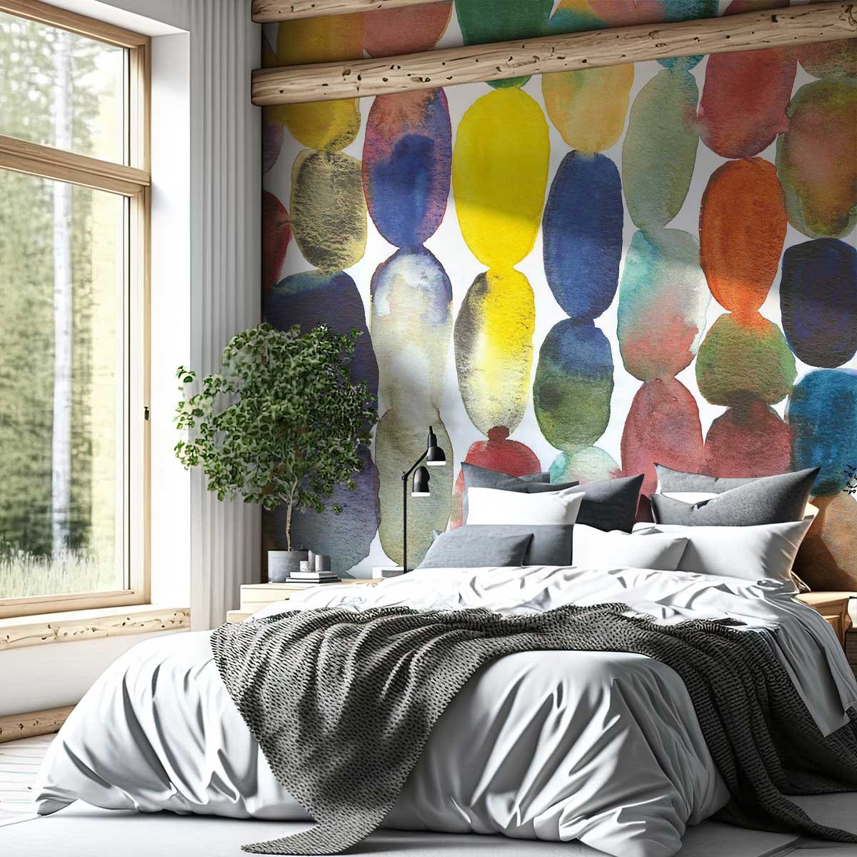 Papier peint orbe color intissé, HEXOA