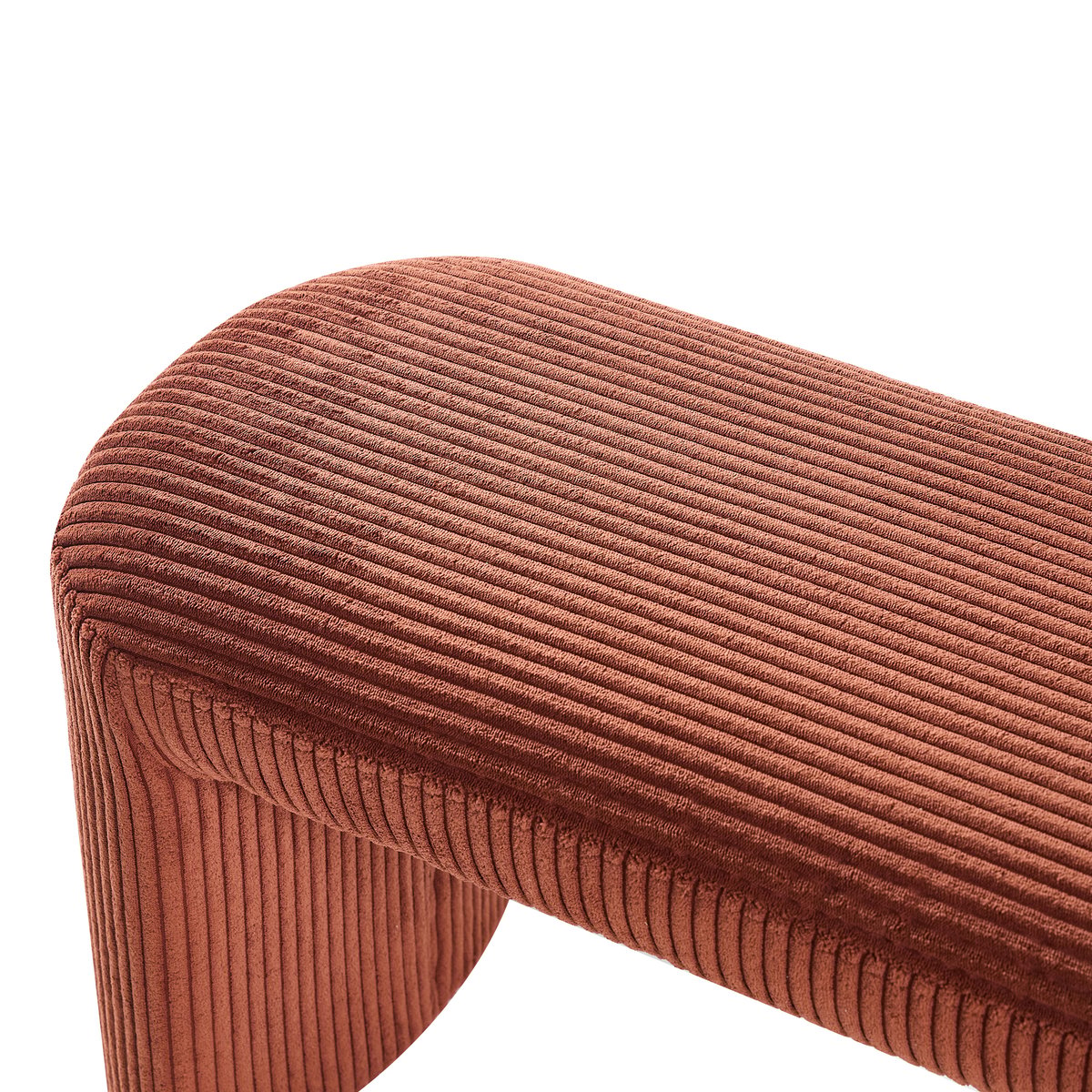 Banc style scandinave, velours côtelé, RIGA terracotta, NORDLYS