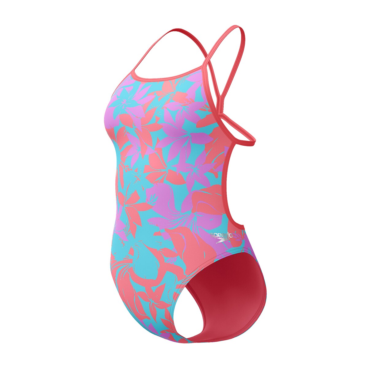 Digital Swimsuit pink floral print, SPEEDO
