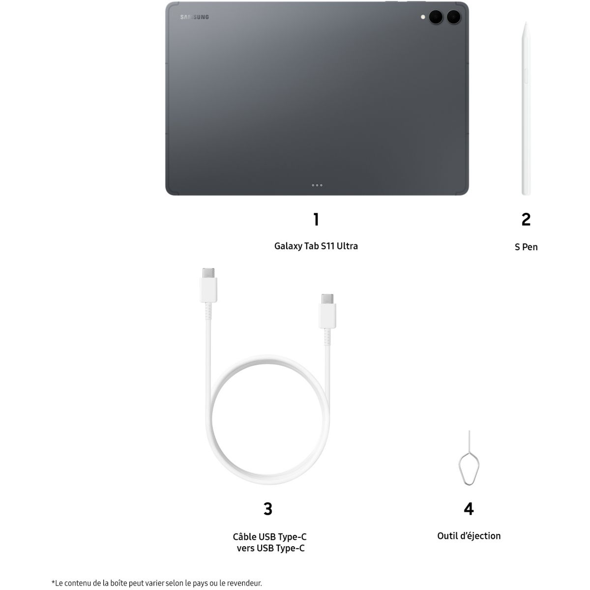Tablette Android Galaxy Tab S11 Ultra Wifi 512Go Gris avec Galaxy IA gris, SAMSUNG