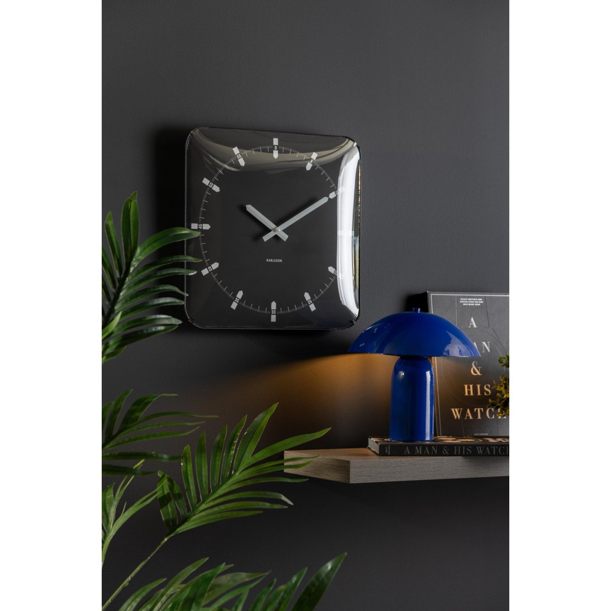 Horloge Murale Plastique SUCINTO DOME SQUARE noir, KARLSSON