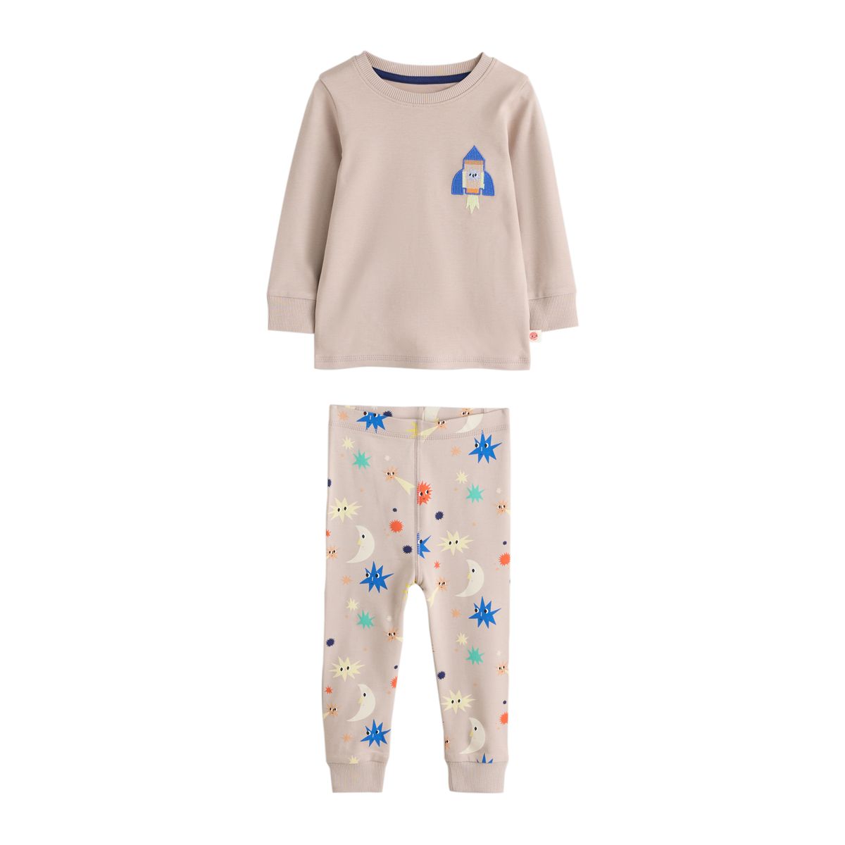 Pyjama douillet, lot de 3 vaisseau spatial écru/marine/vert, NEXT