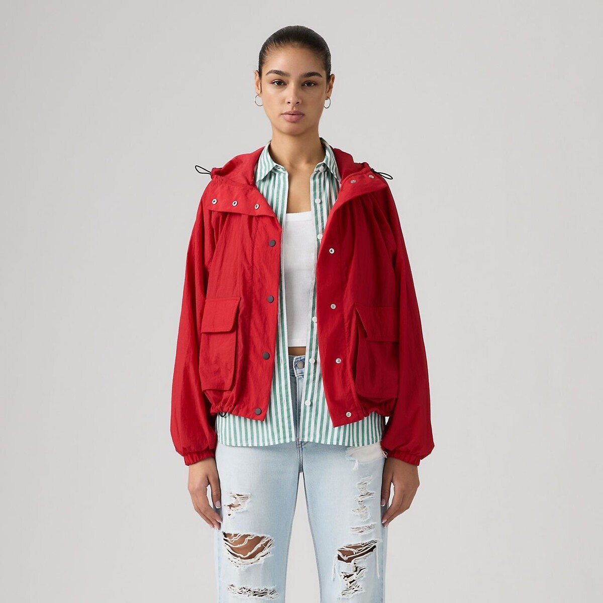 Parka courte à capuche Simone rouge, LEVI'S
