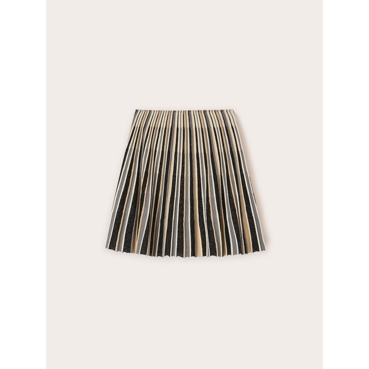 Jupe en maille fil textile plissée beige, MOTIVI