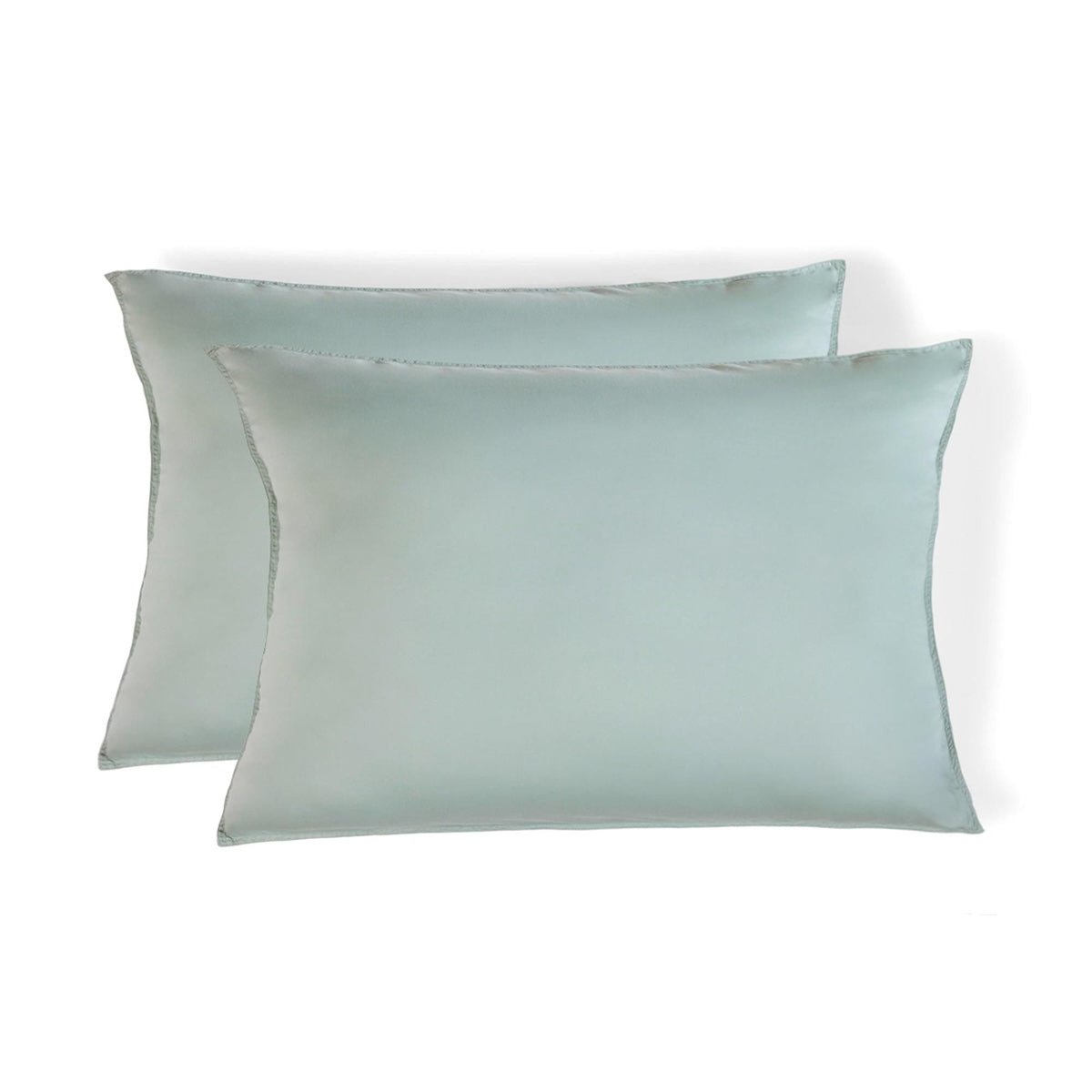 Taie d'oreiller (x2) satin lavé de coton bio GAIA Made in Europe vert céladon, FEBRONIE