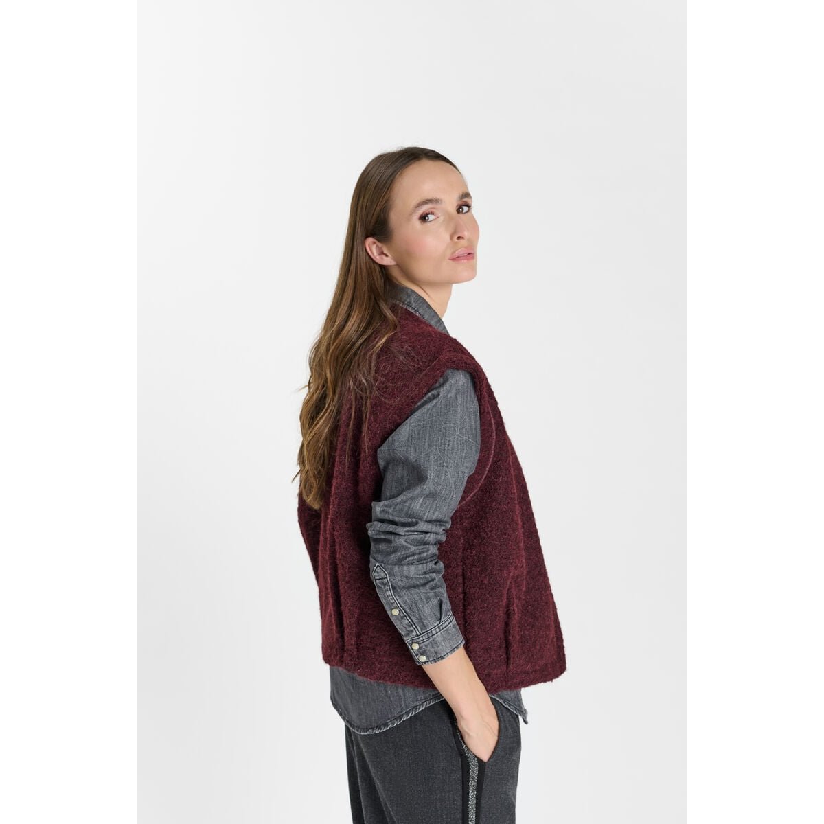 Veste sans manches BADIS burgundy, LE TEMPS DES CERISES