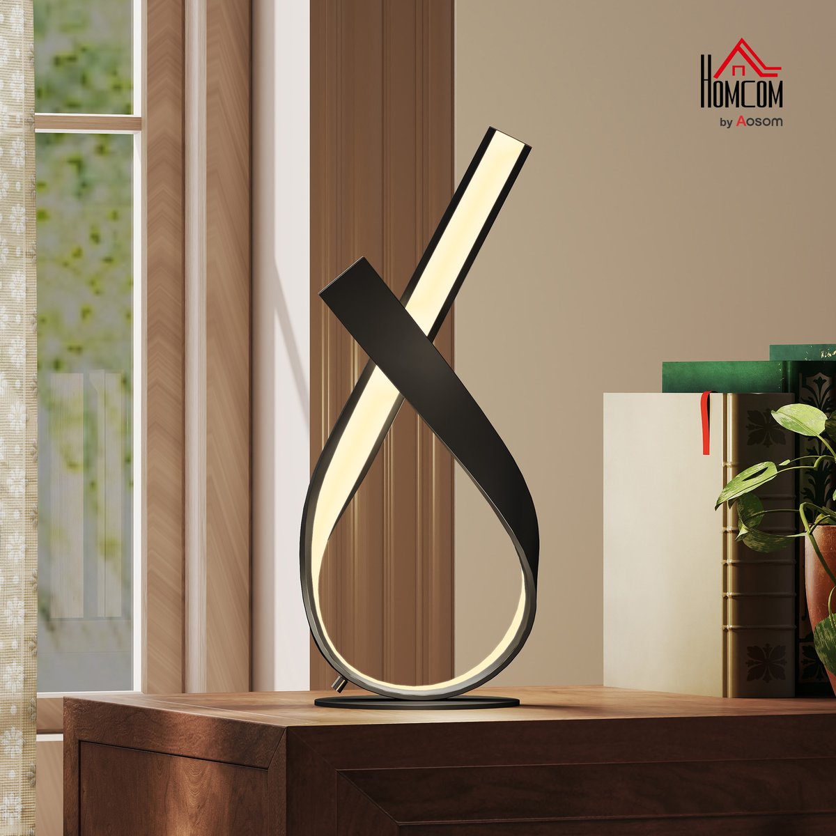 Lampe de table Aluminium Noir noir, HOMCOM