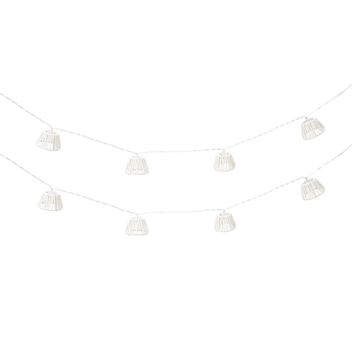 10 x Outdoor Rope Basket Garden String Lights - Battery Operated white, SO'HOME
