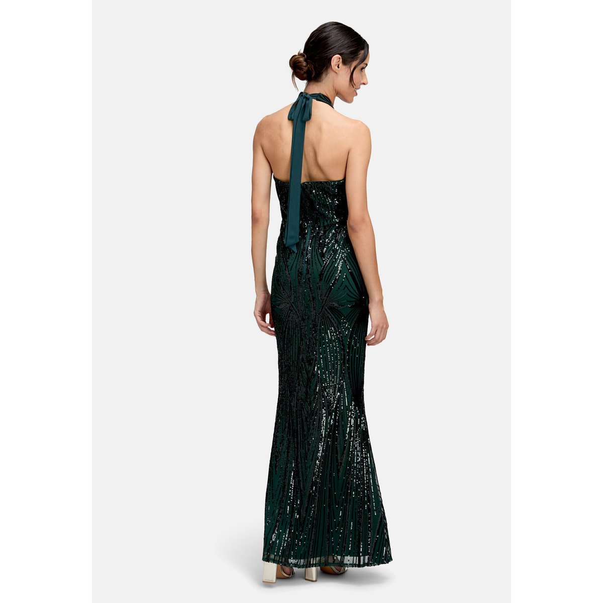 Robe de soirée au look scintillant dusty slate, VERA MONT