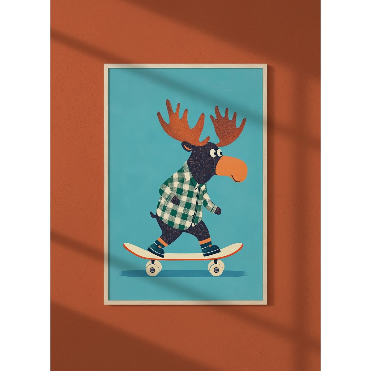 Affiche Élan skateur blanc, L'AFFICHERIE
