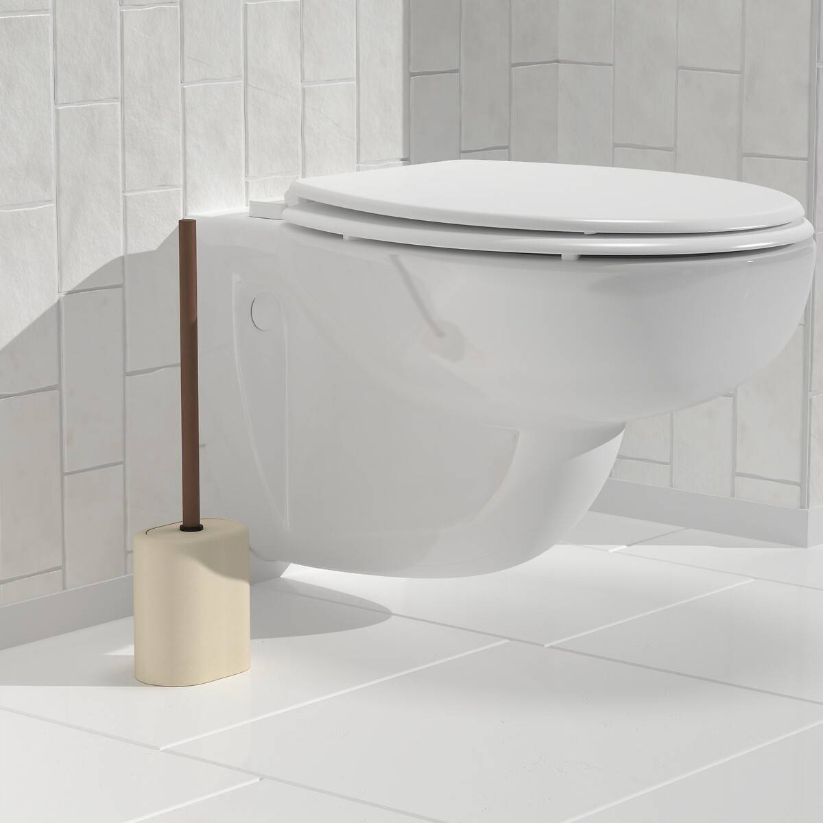 Brosse WC ovale ARGILEO beige, 5FIVE SIMPLY SMART