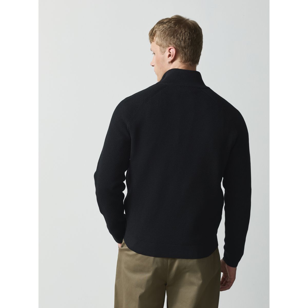 Pull essential texturé à col zippé, lot de 2 noir/gris, NEXT