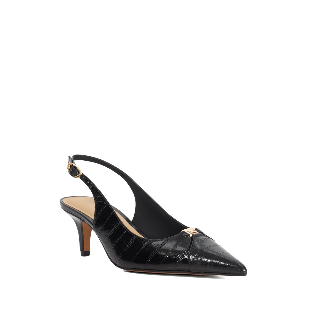 Escarpins à bride arrière en cuir - DISTINCTIVE black-leather, DUNE LONDON