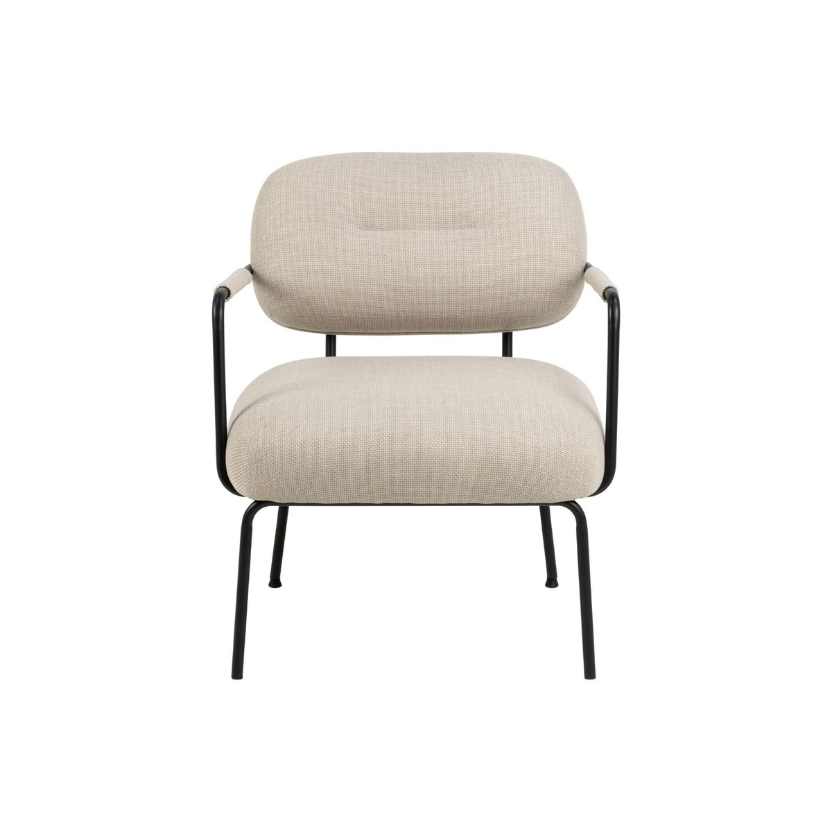 Fauteuil lounge de salon en tissu beige et métal - MALRONE beige, HELLIN, DEPUIS 1862