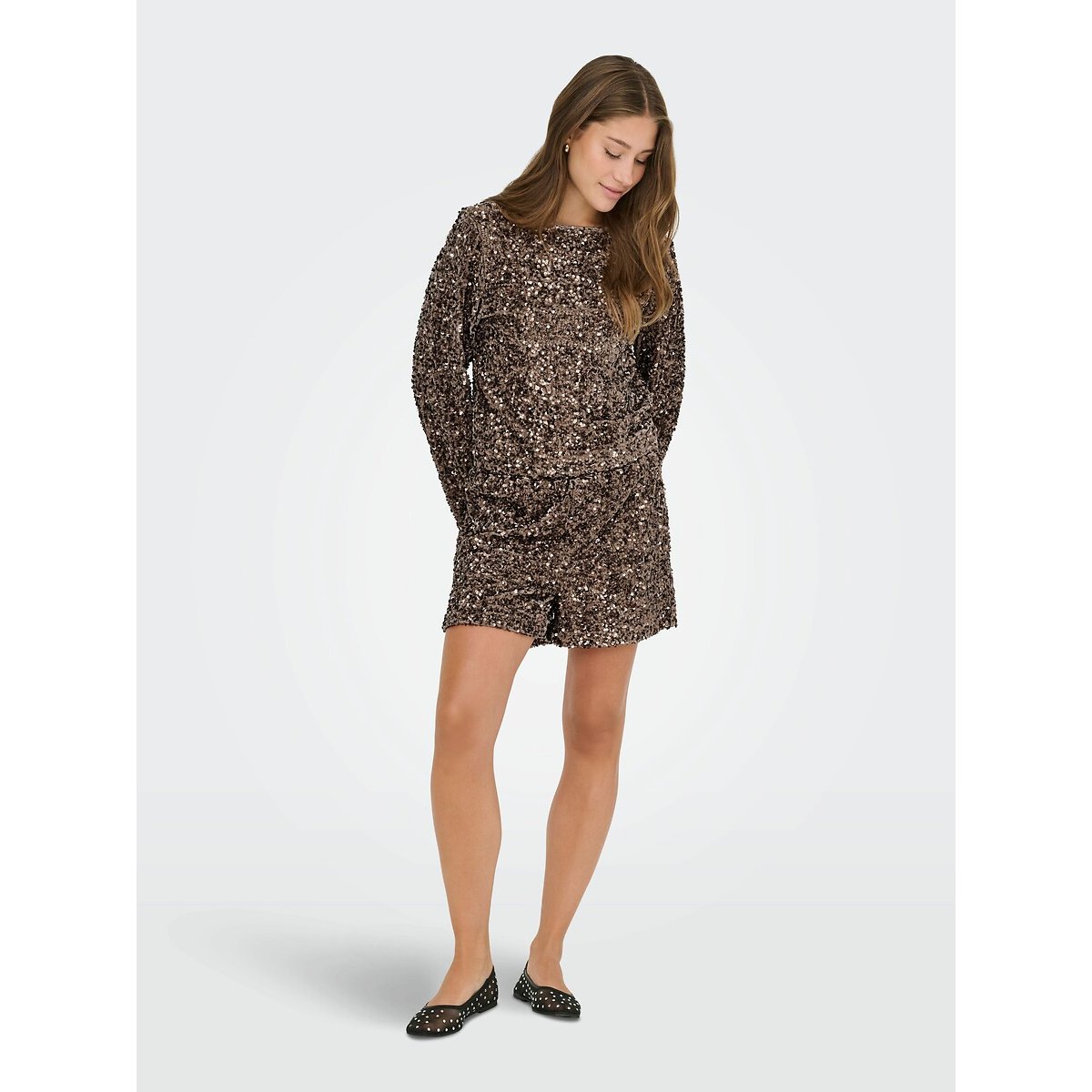Sequin Shorts brown, ONLY