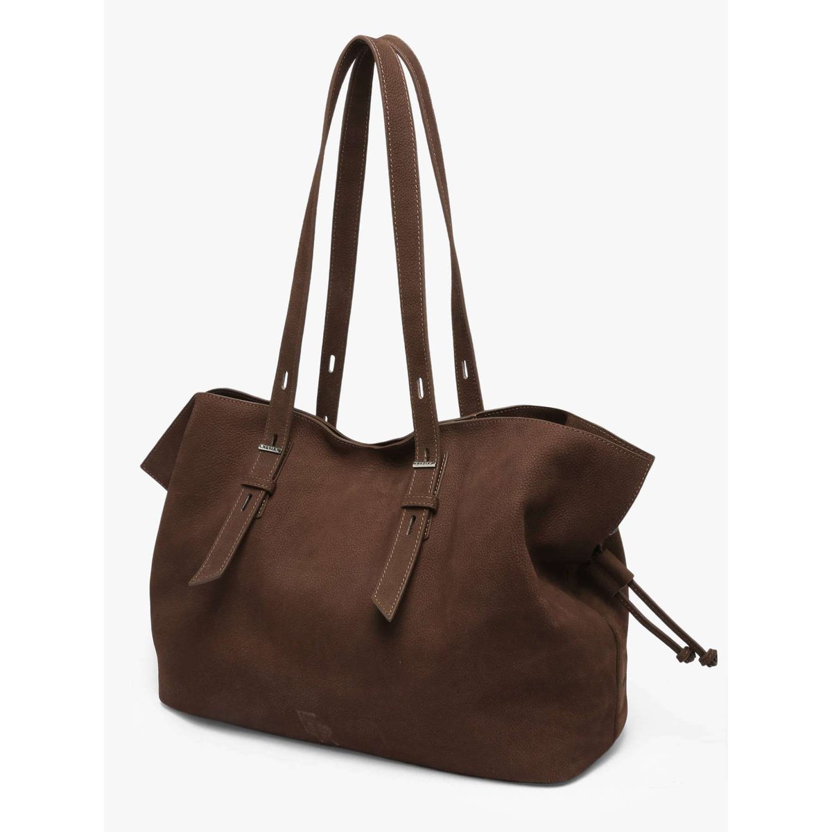 Sac porté épaule Cavalier nubuck cuir chocolat, ETRIER