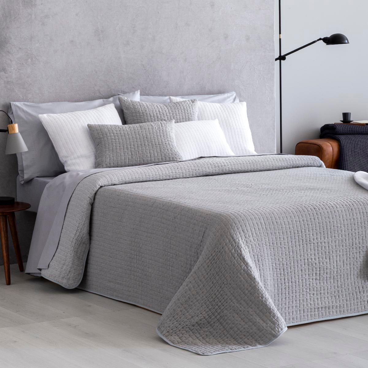 Couvre lit CONSTANCE gris, NAF NAF HOME