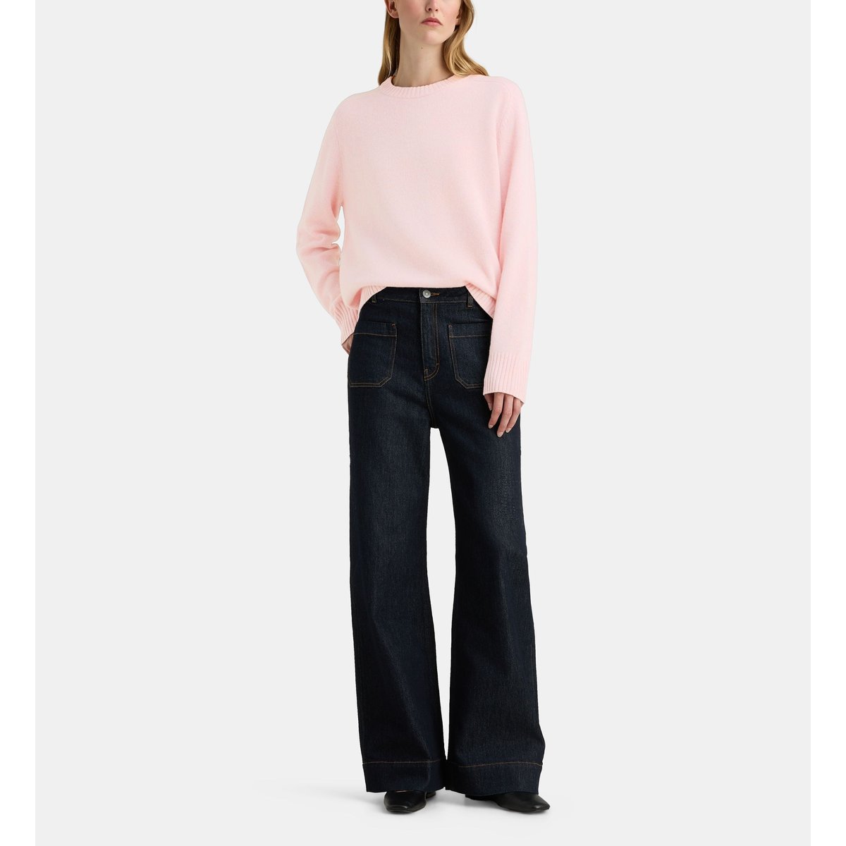 Pull droit unisex cachemire rose, GALERIES LAFAYETTE