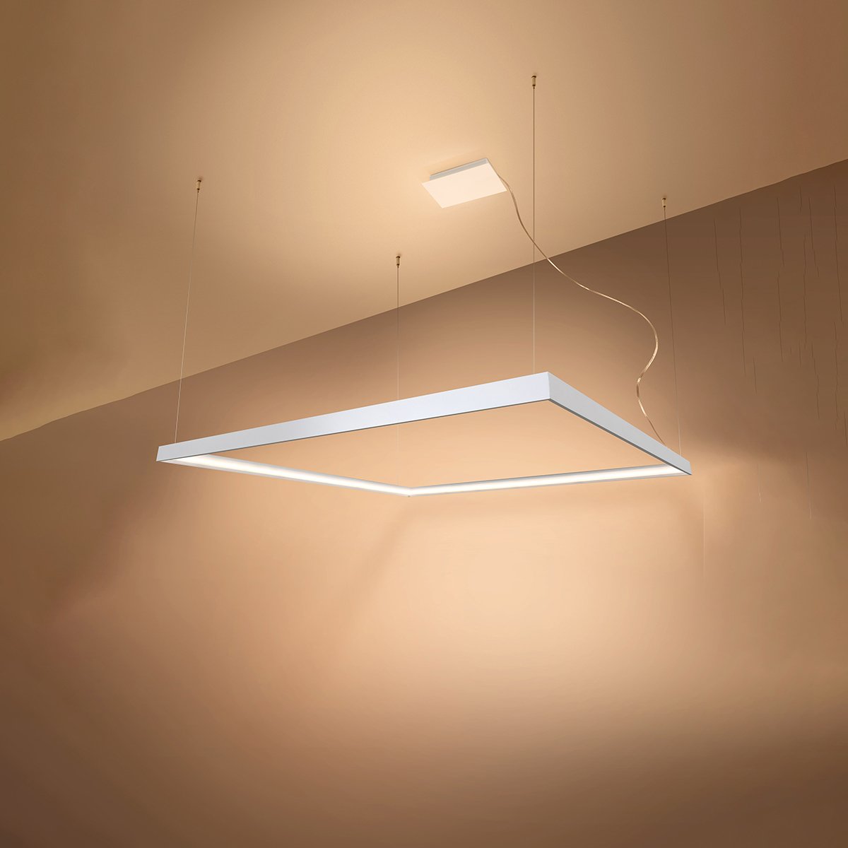 Lustre Aluminium Blanc LED 1 Nelya blanc, EDEN
