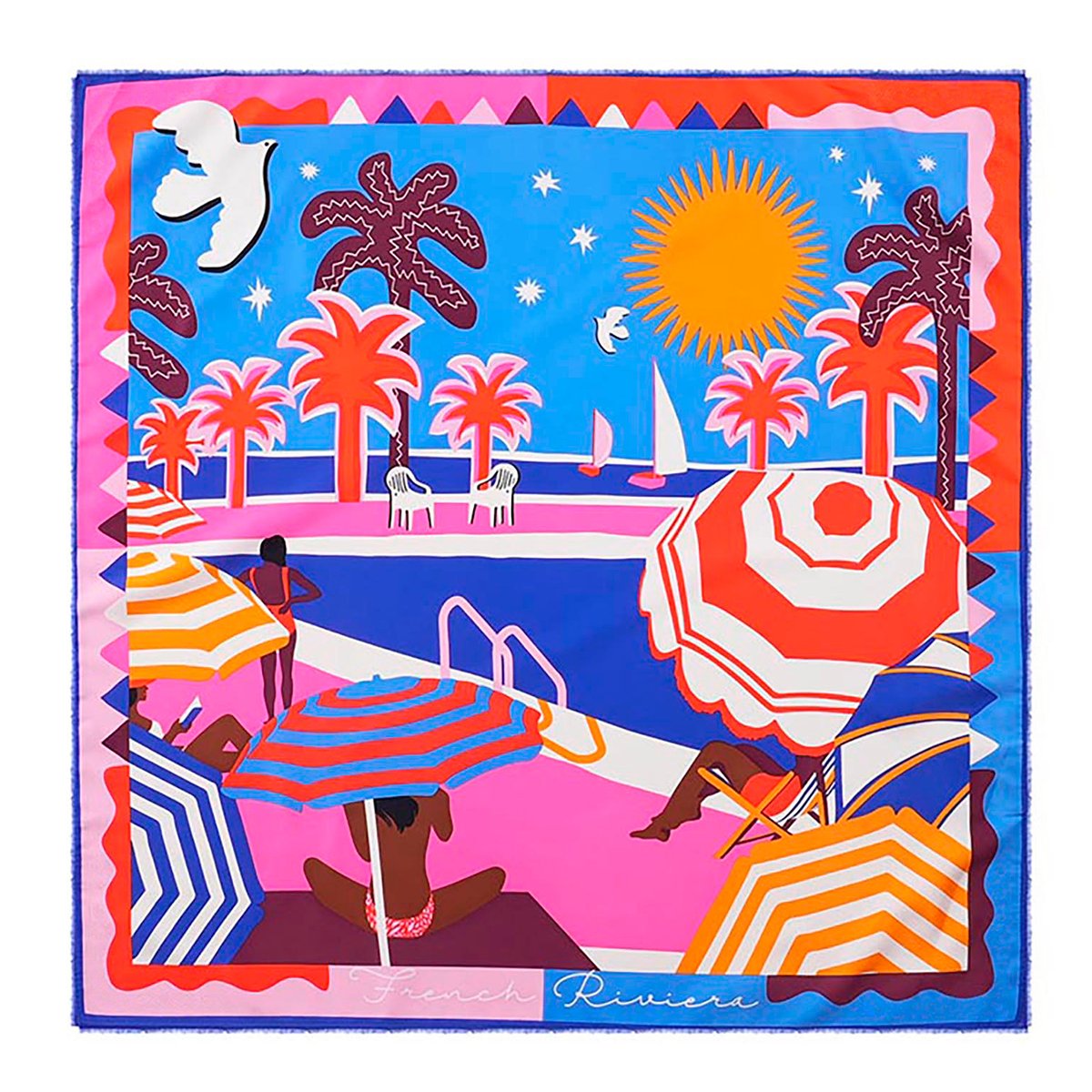 Foulard imprimé CHACHACHA rose, WILD