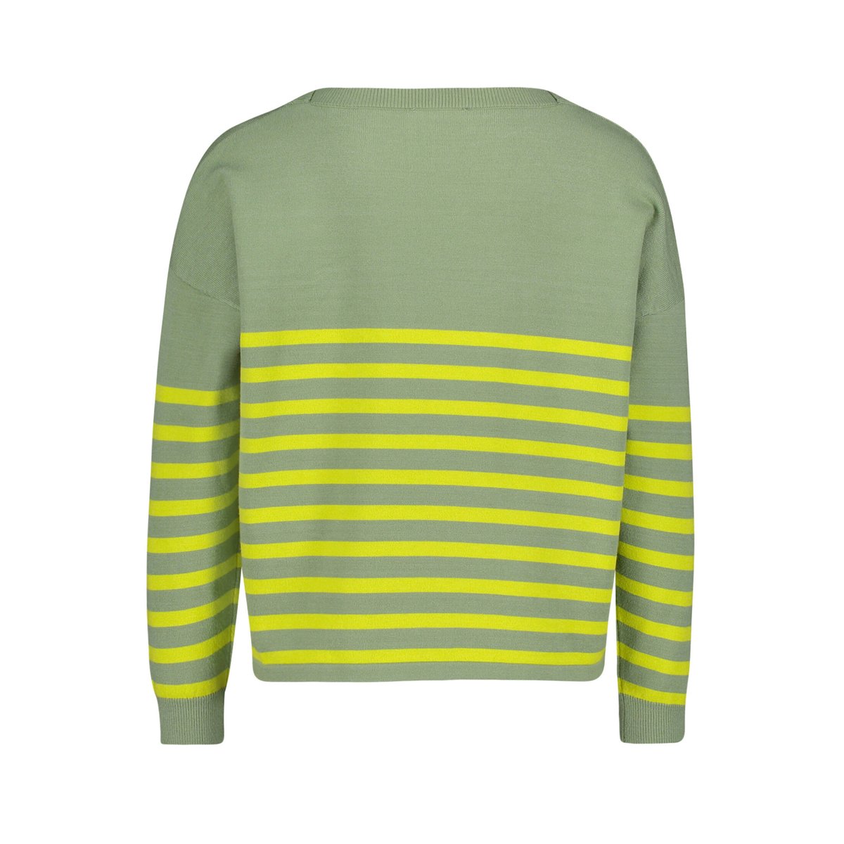 Pull-over en maille à encolure bateau green/yellow, CARTOON
