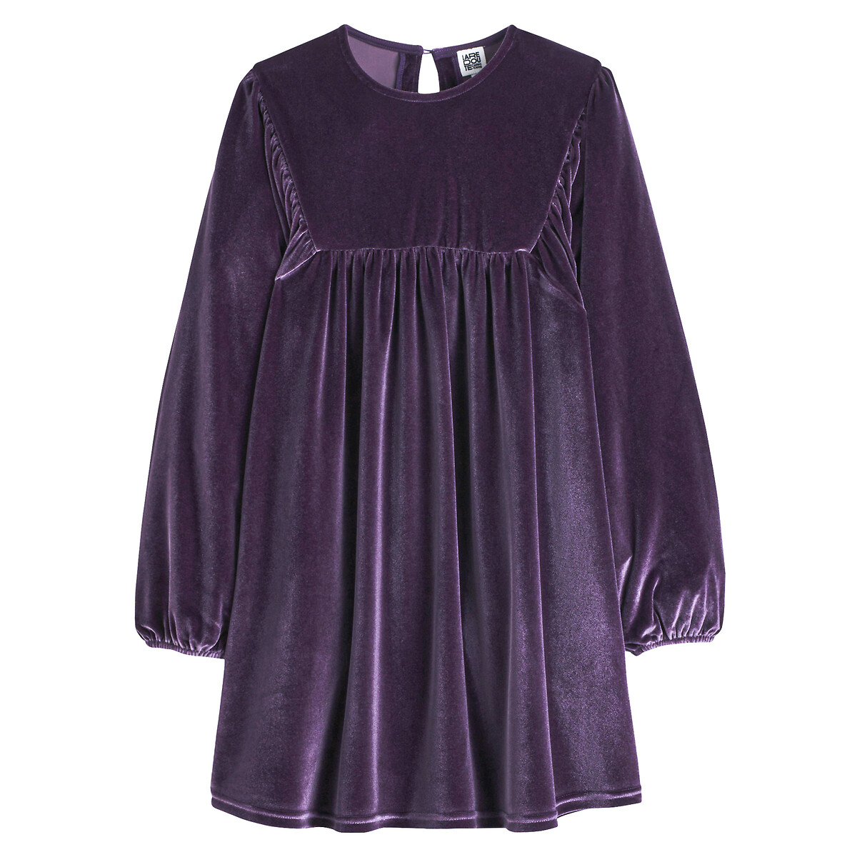 Velour Long Sleeve Dress purple, LA REDOUTE COLLECTIONS