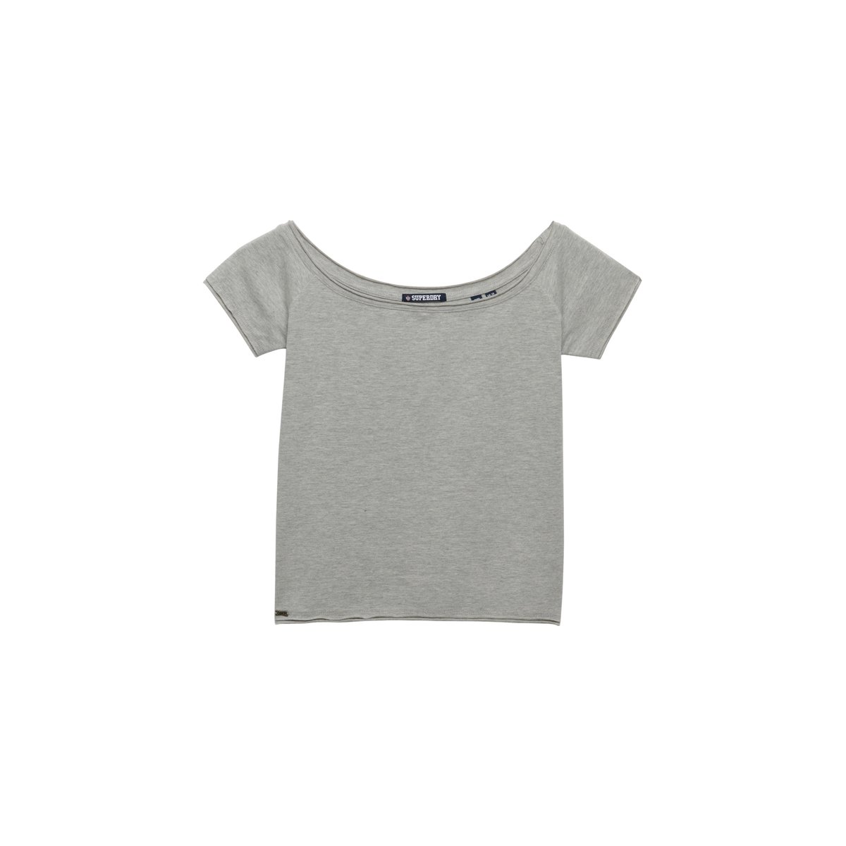 Top Bardot Épaules Dénudées Coupe Ajustée gris chiné, SUPERDRY