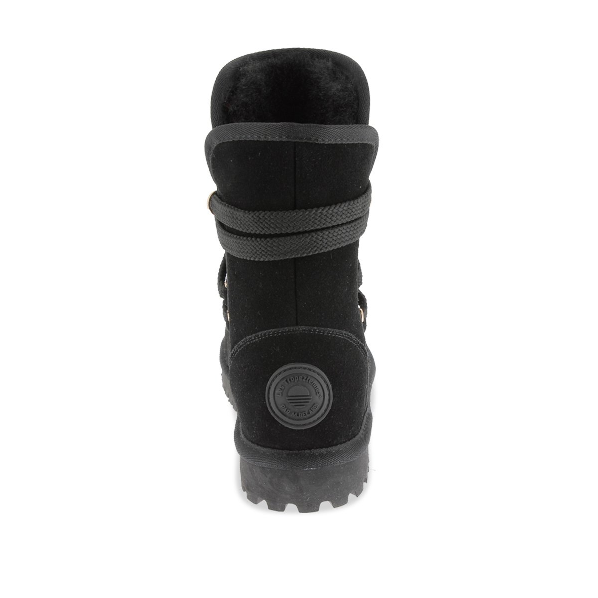 Bottines fourrées à lacets croisés CHALEY noir vernis, LES TROPEZIENNES PAR M.BELARBI