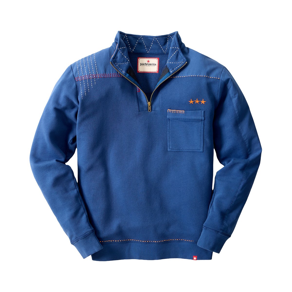 Sweat Col Cheminée Décontracté Personnalisé bleu, JOE BROWNS