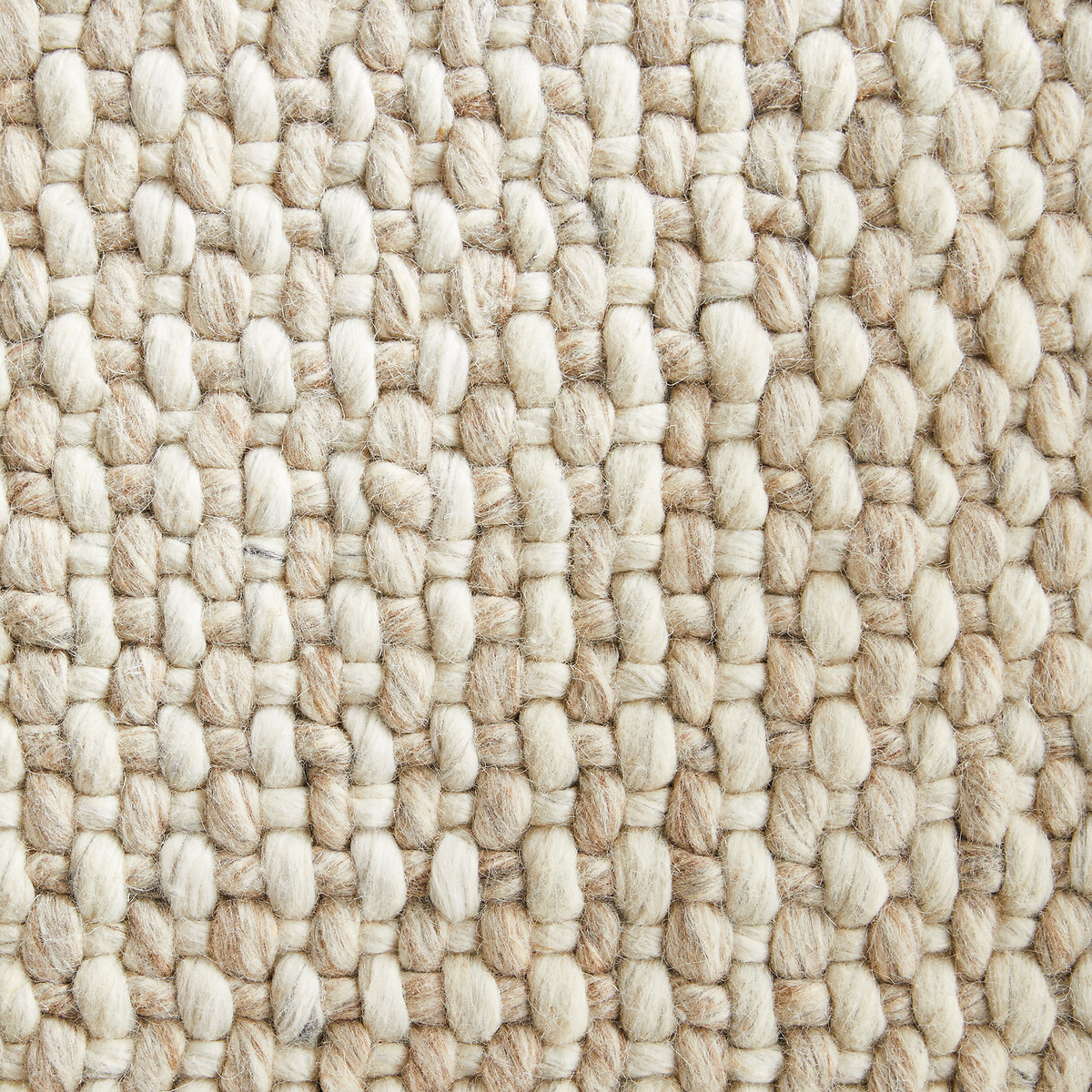 Alfombra de cama de lana gruesa, tejida a mano, Nisha natural jaspeado, AM.PM