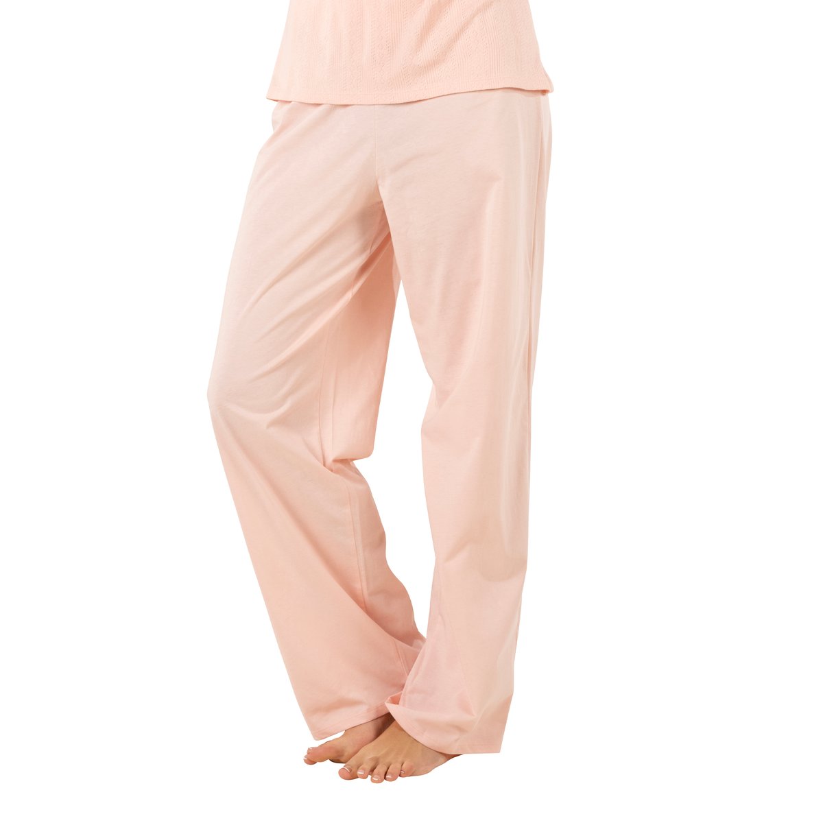 Pyjama long MAILLE rose poudré, ATHENA