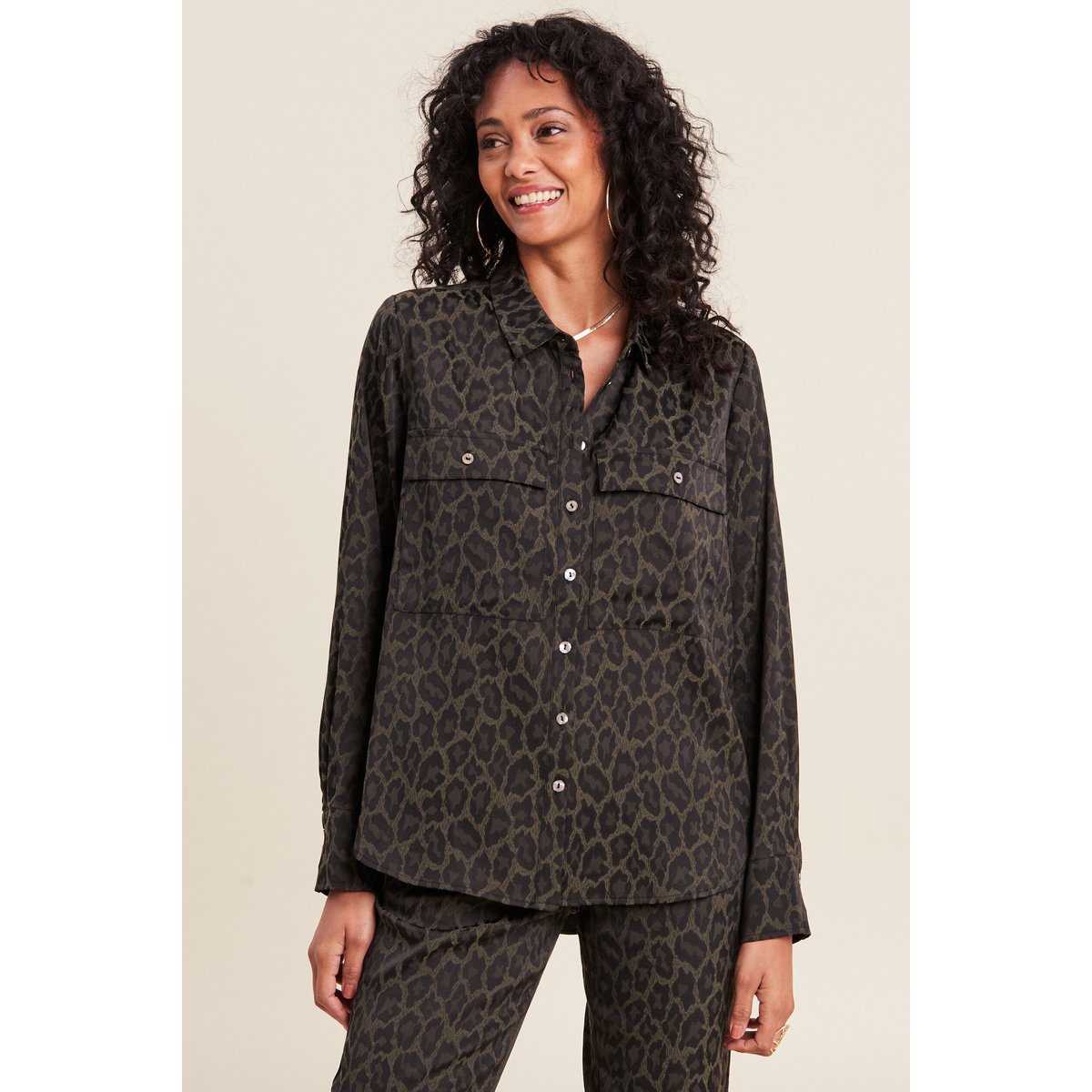 Chemise manches longues vert kaki, BREAL