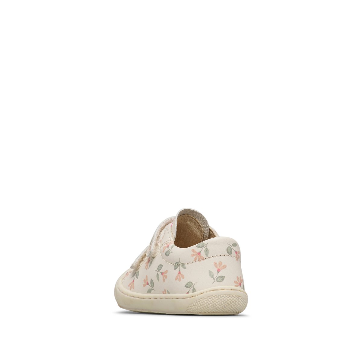 Chaussures premiers pas en cuir COCOON LOW VL blanc crème-rose, NATURINO