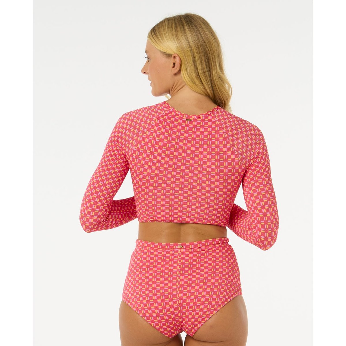 Maillot de bain SHELL COVE CROP RASHVEST red - rouge, RIP CURL