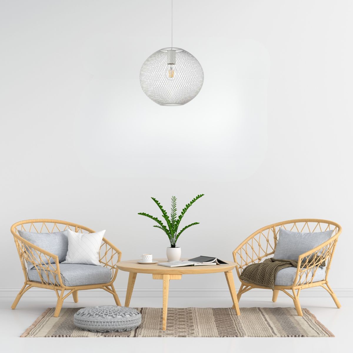 Suspension NET blanc, IDEAL LUX