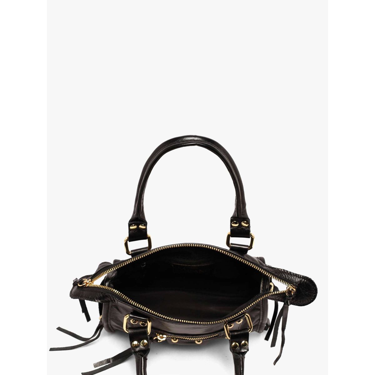 Sac porté main Shiny sauvage cuir nero, MILANO