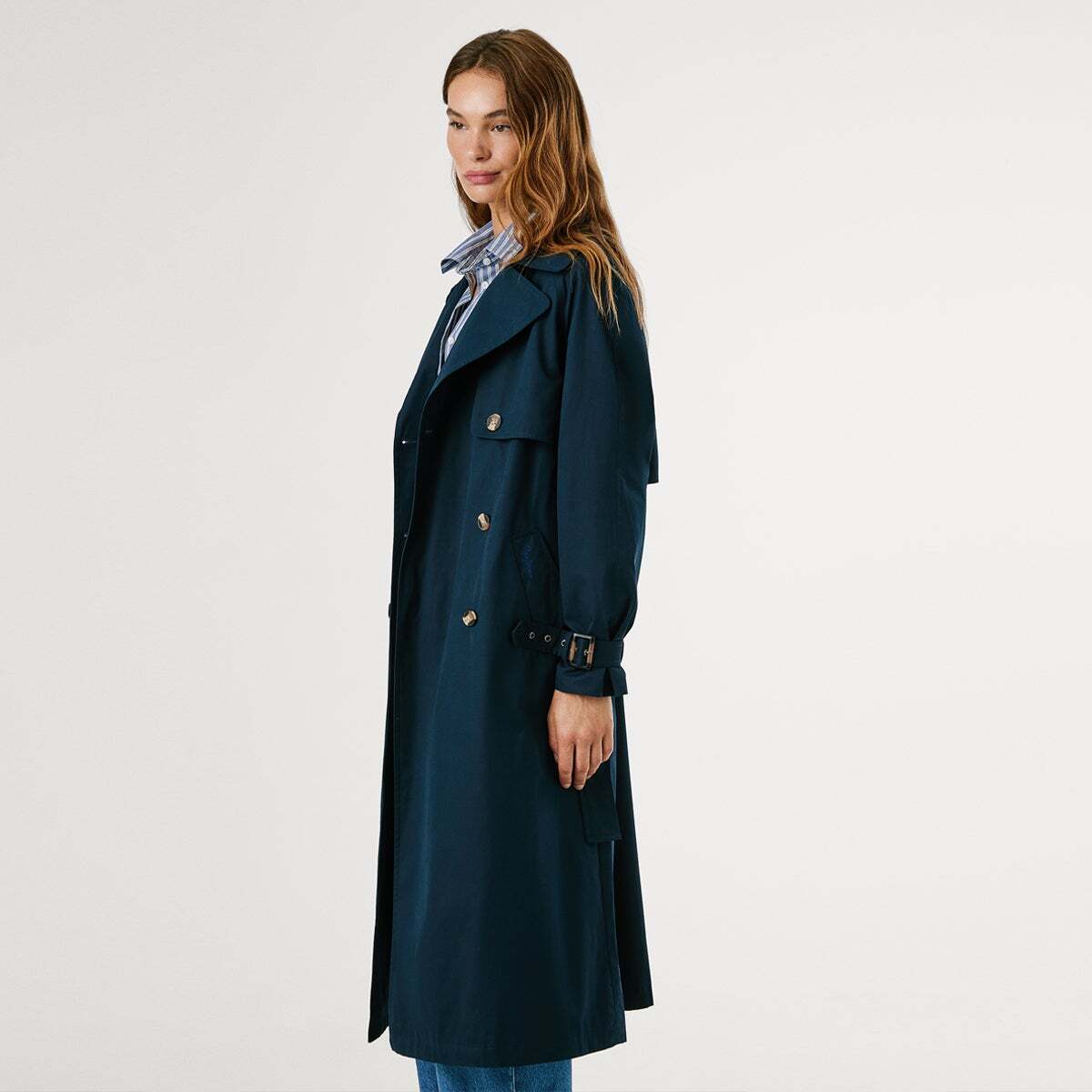 Trench-Coat Long Imperméable bleu dulwich, PEPE JEANS